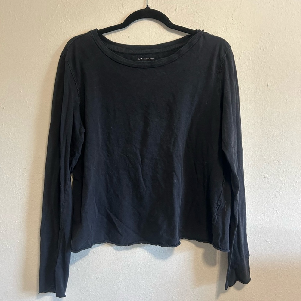 Anthropologie Black Long Sleeve Tee